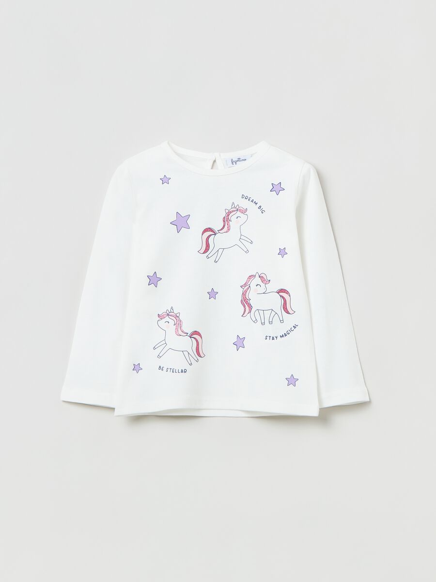 T-shirt a maniche lunghe con stampa_0