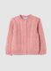 Pink regular fit girl's cardigan with buttons_0