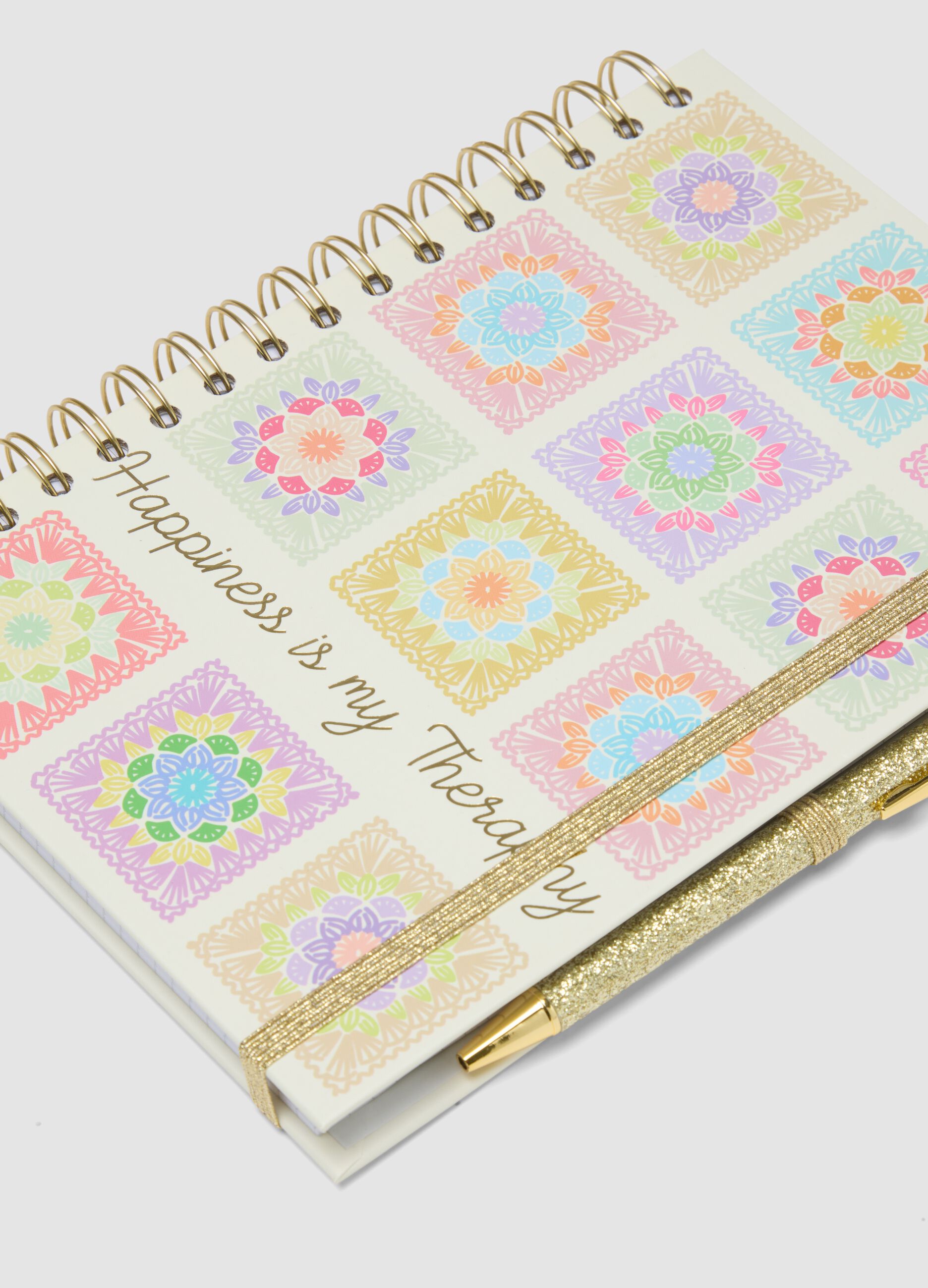 Multicolour notebook with glitter pen