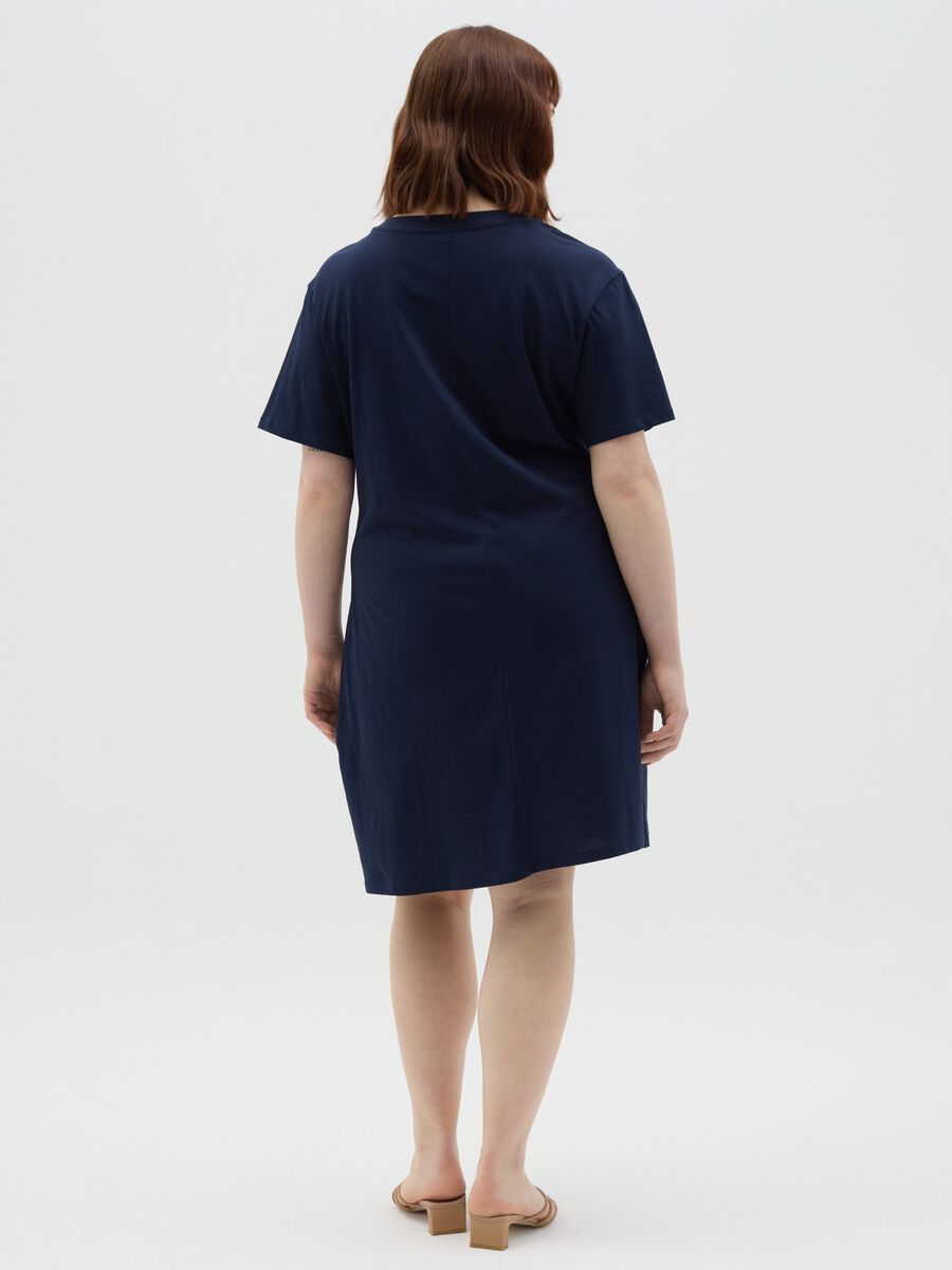 Curvy blue dress in cotton_3