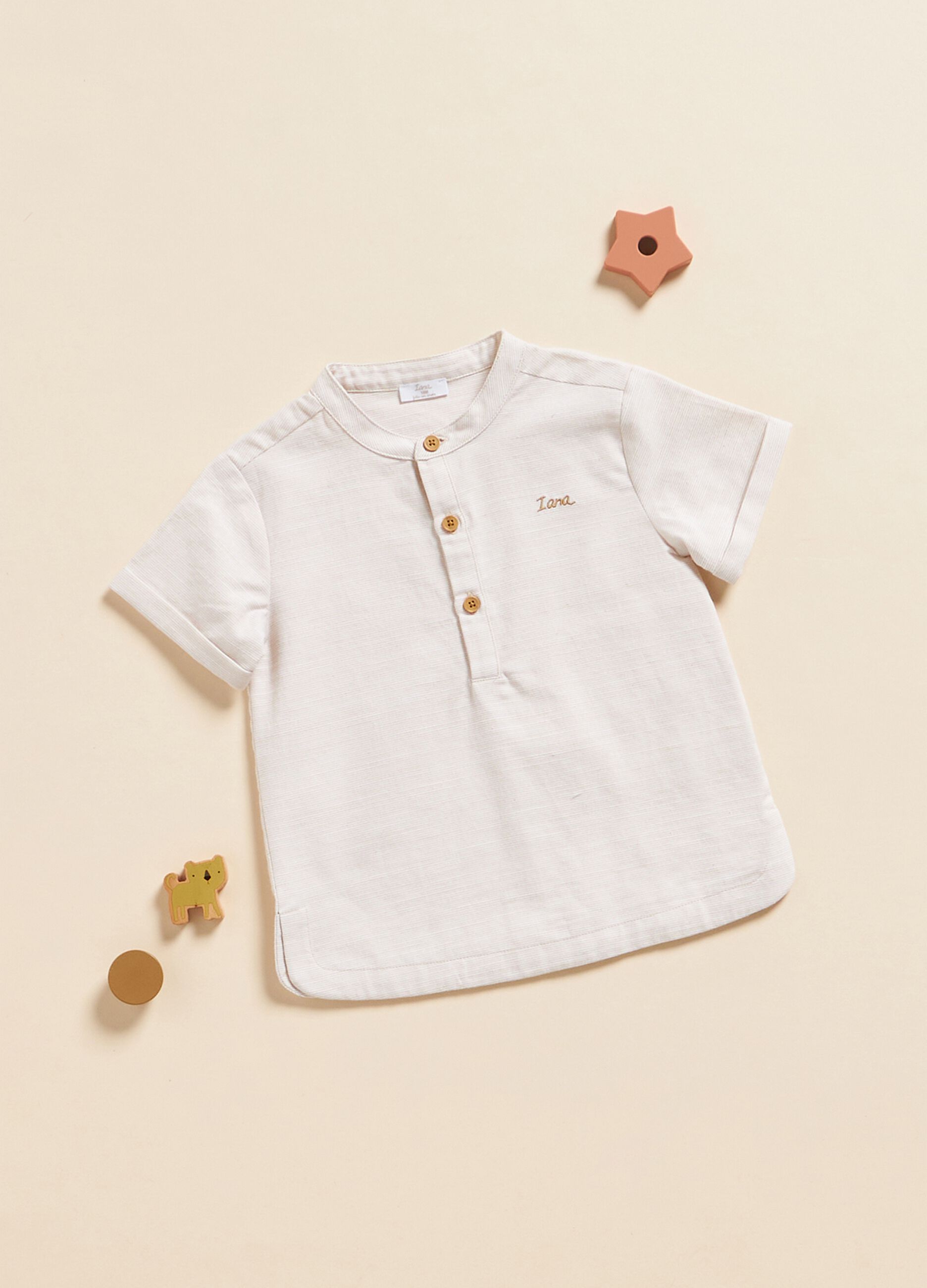 IANA 100% cotton T-shirt with buttons