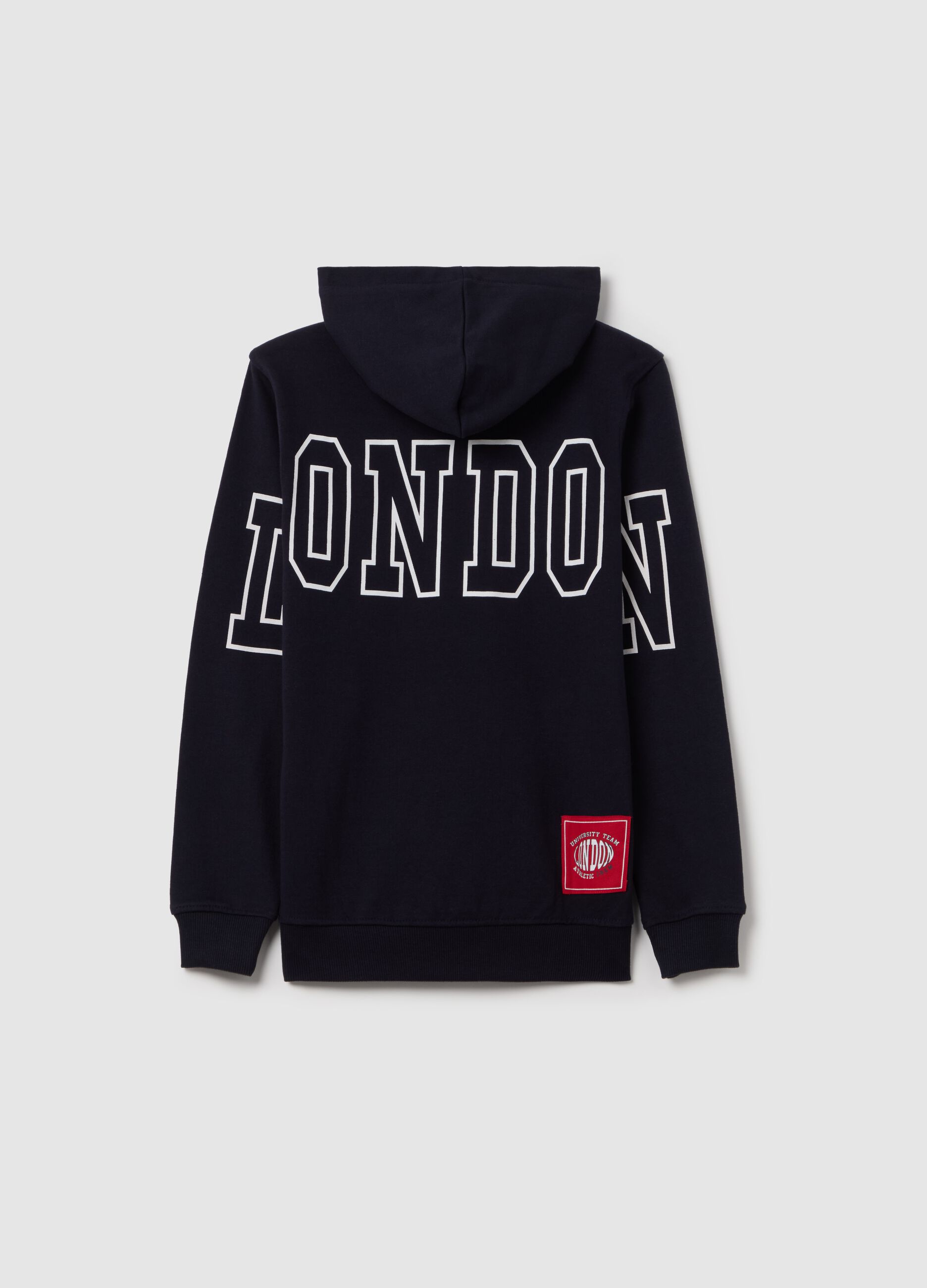 Sweatshirt with hood and "London University Team" print