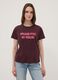 T-shirt rossa in puro cotone con scritta frontale regular fit_0