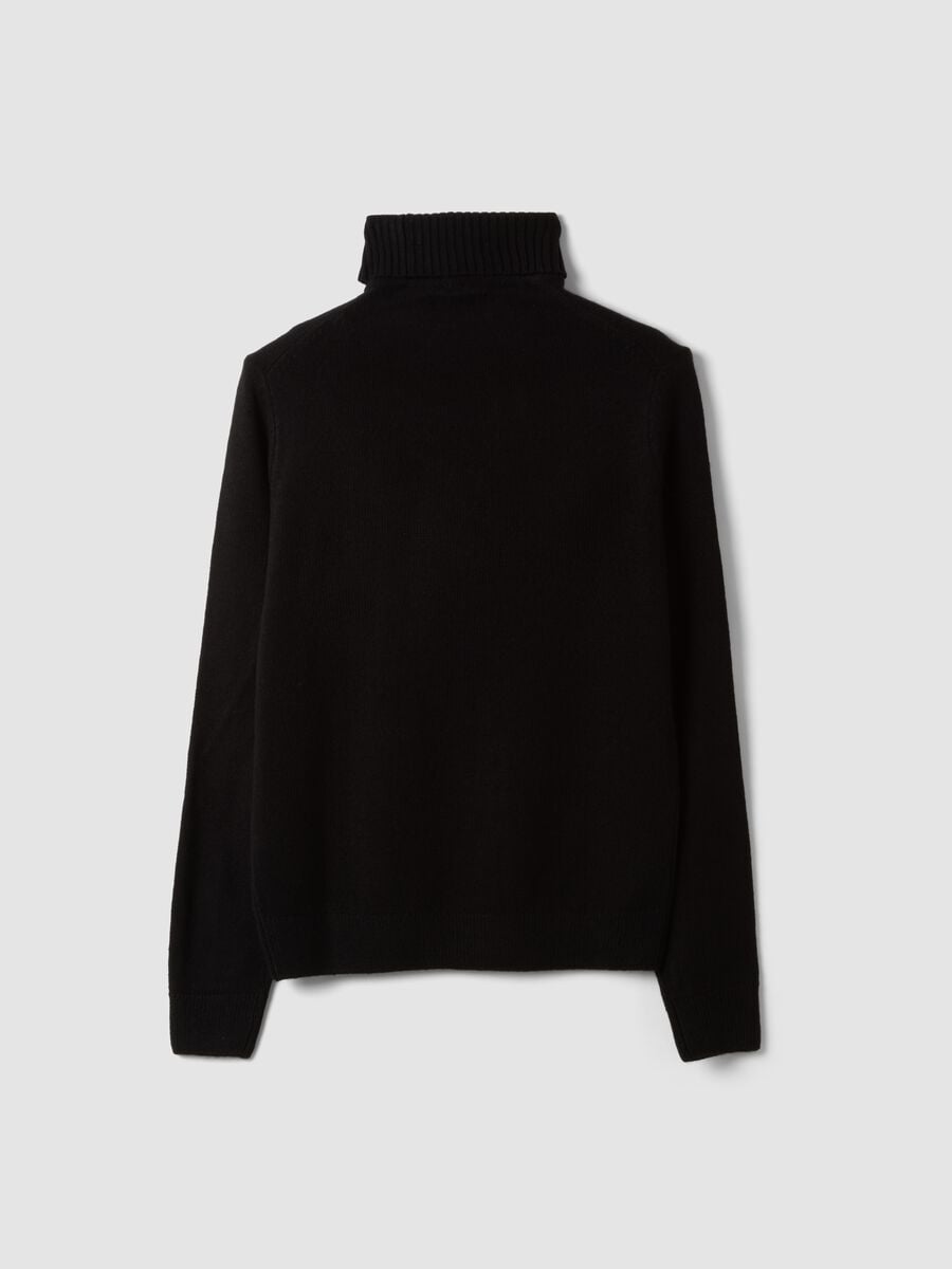 Maglia nera a dolcevita regular fit in jersey knit_2