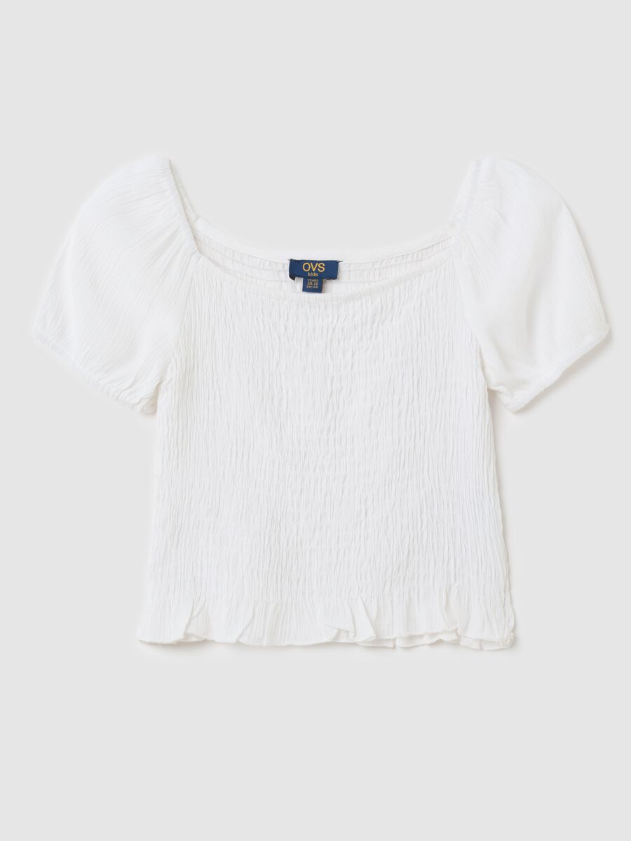 Crêpe blouse with shirring_3