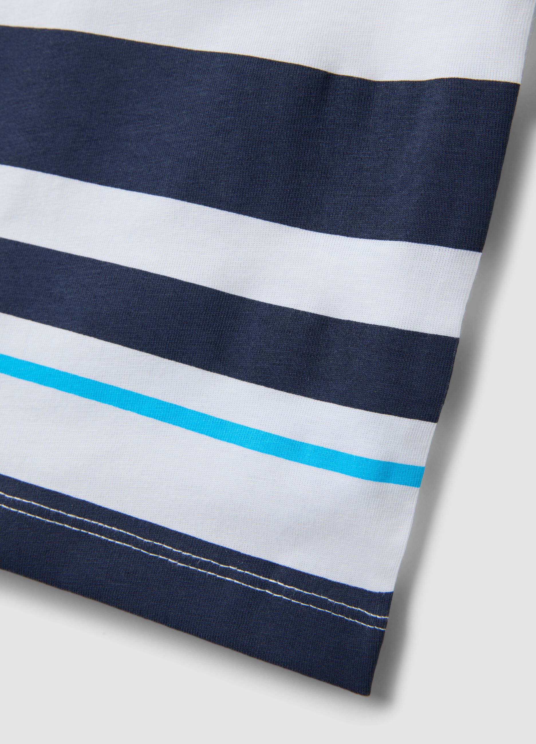 Blue and white striped pure cotton boys&rsquo; vest, regular fit