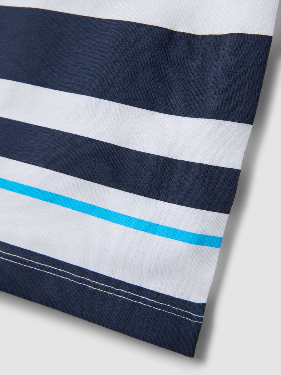 Canottiera a righe blu e bianca in puro cotone da bambino regular fit_3
