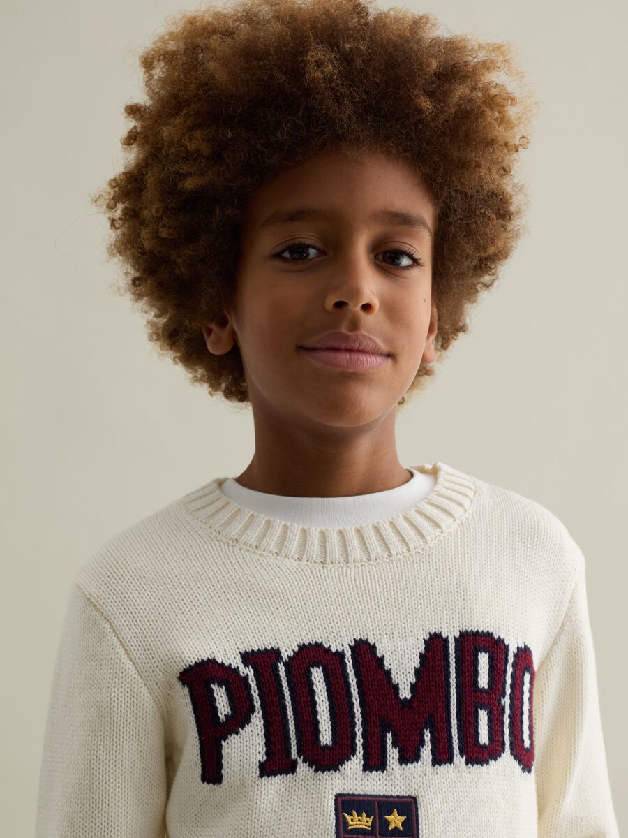 Pullover with logo design and crest embroidery_2