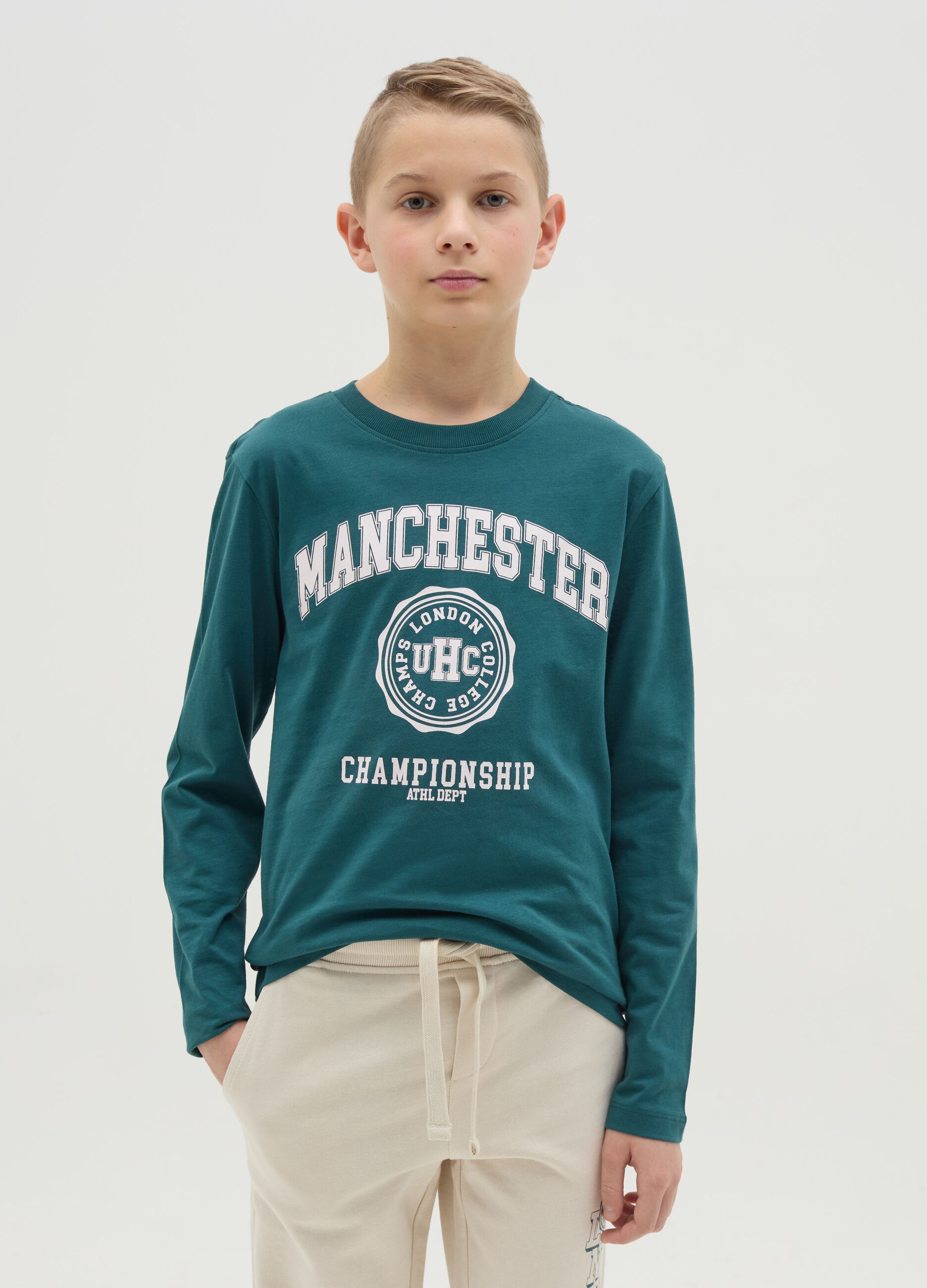Long-sleeved T-shirt in cotton with print