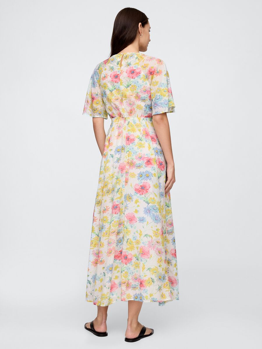 Gap multicoloured floral long dress in viscose and cotton blend_2