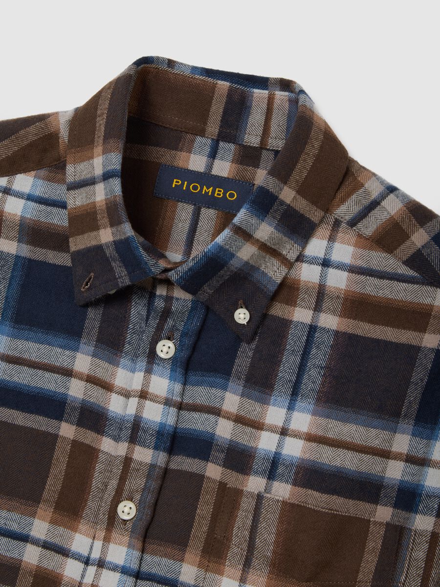 Camicia a quadri multicolor in puro cotone regular fit_1