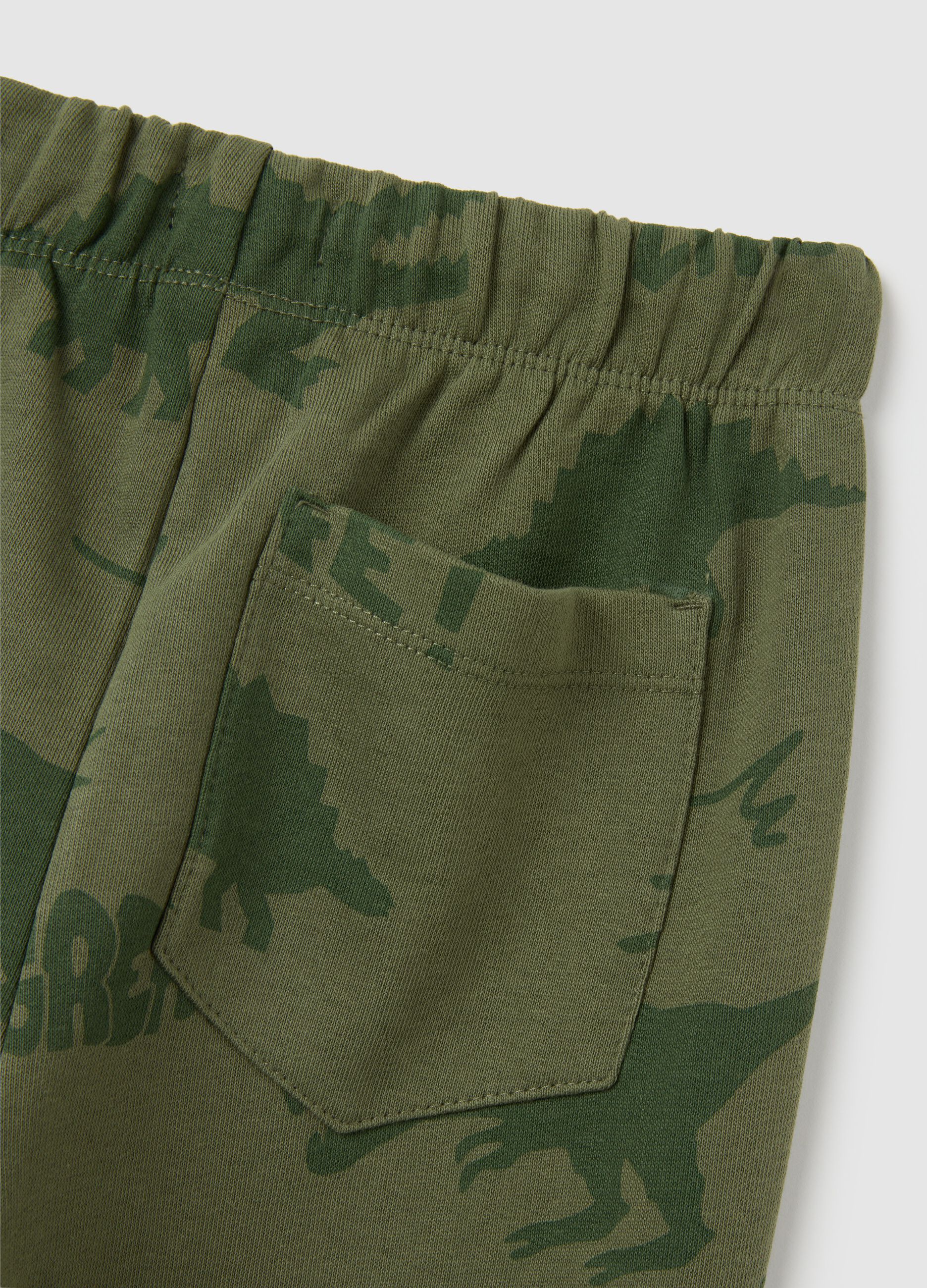 Green pure cotton regular fit children's trousers