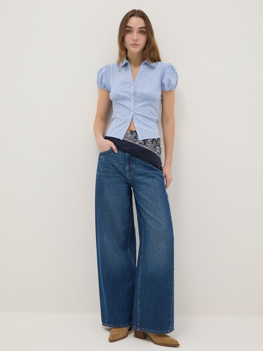 Multicolour plaid stretch cotton shirt regular fit_2