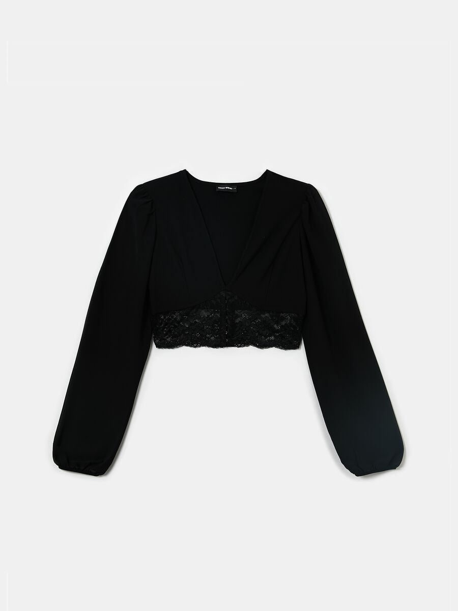 Cropped blouse with lace_4