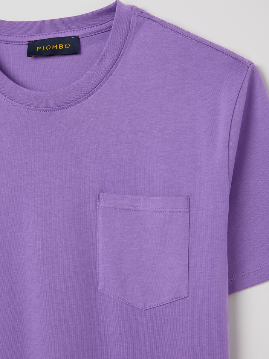 Purple pure cotton Piombo T-shirt_5