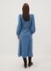 Blue pure cotton denim dress with deep V-neck regular fit_3