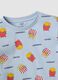 Light blue pure organic cotton pyjamas with all-over print for boys_2