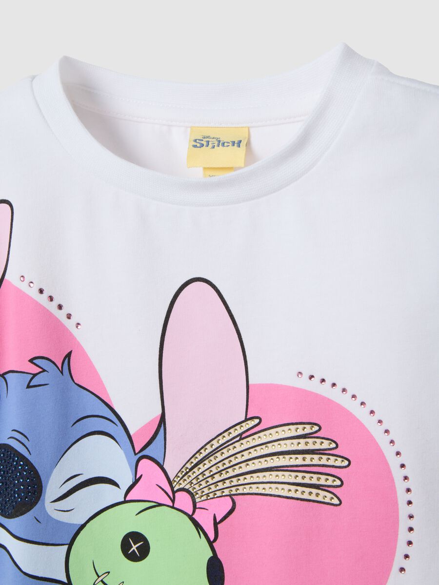 Set in cotone elasticizzato multicolor da bambina con Stitch_2