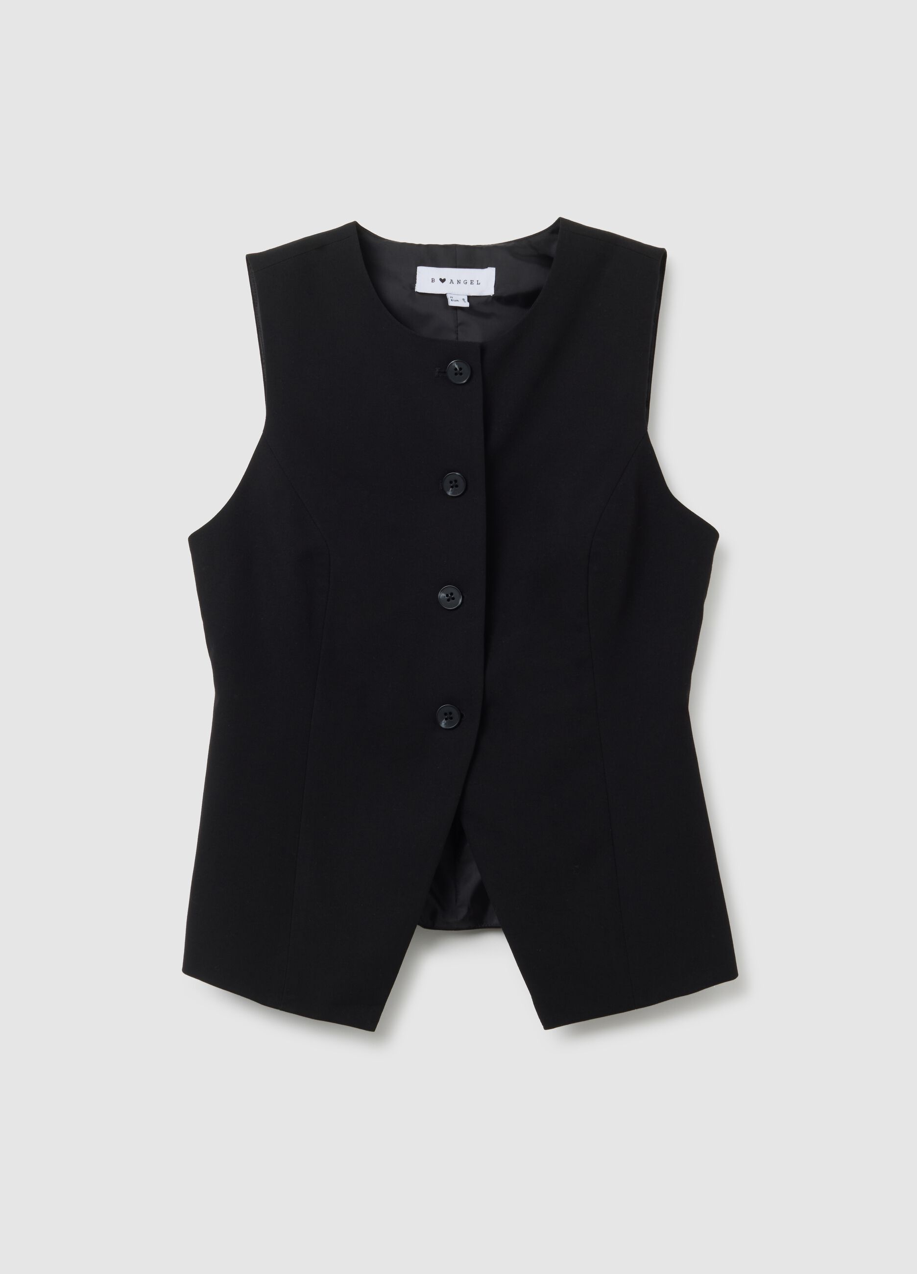 Gilet in tessuto elasticizzato nero