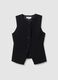 Black stretch fabric waistcoat_4