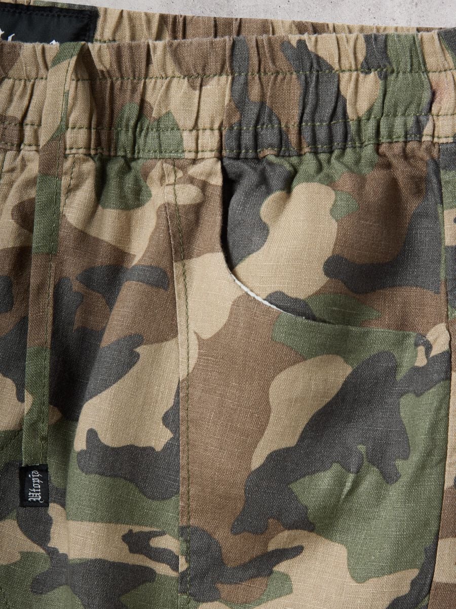 100% Linen Shorts Camo_6