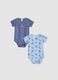 2-pack baby blue organic cotton bodysuits with Mickey print_0