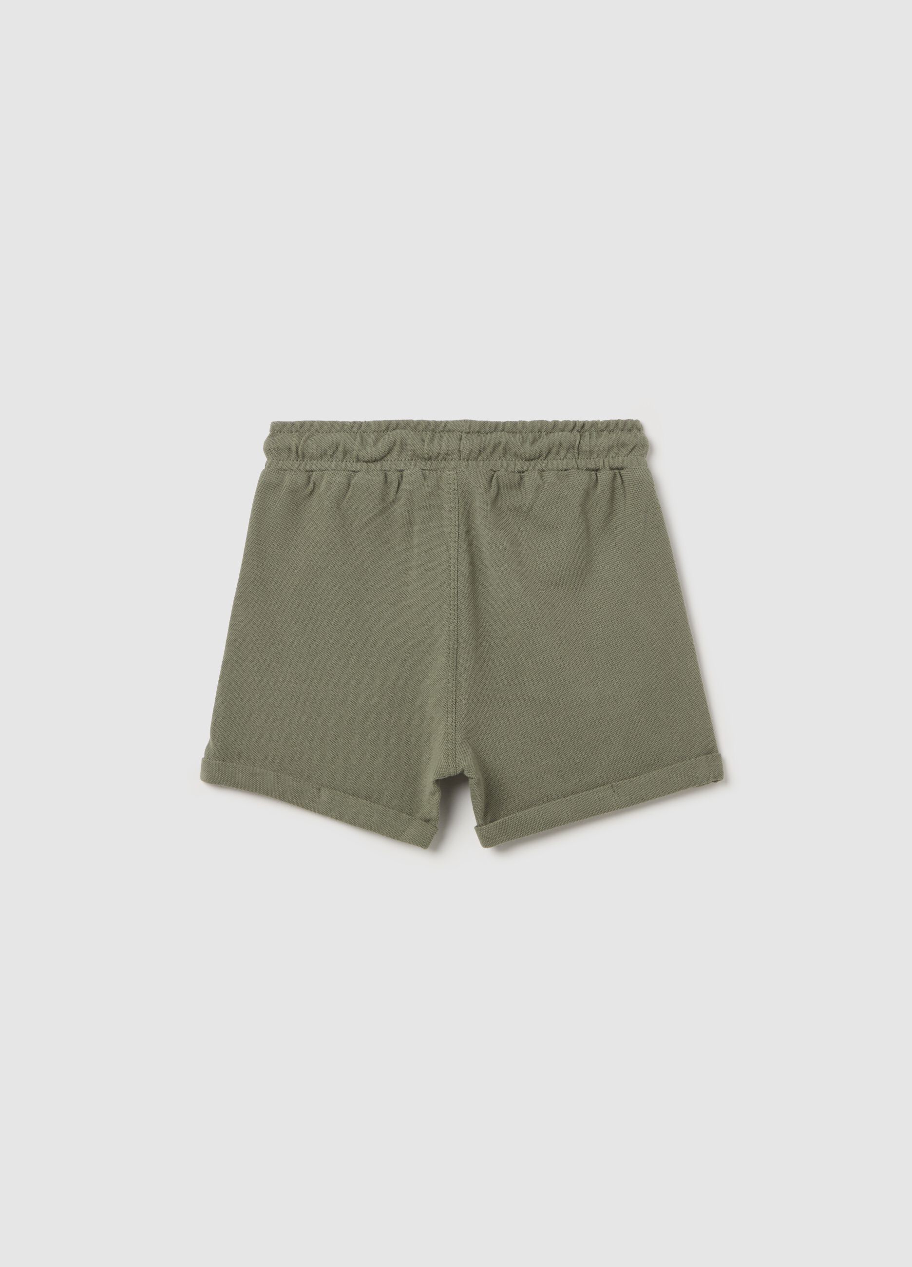 Piquet Bermuda shorts with drawstring