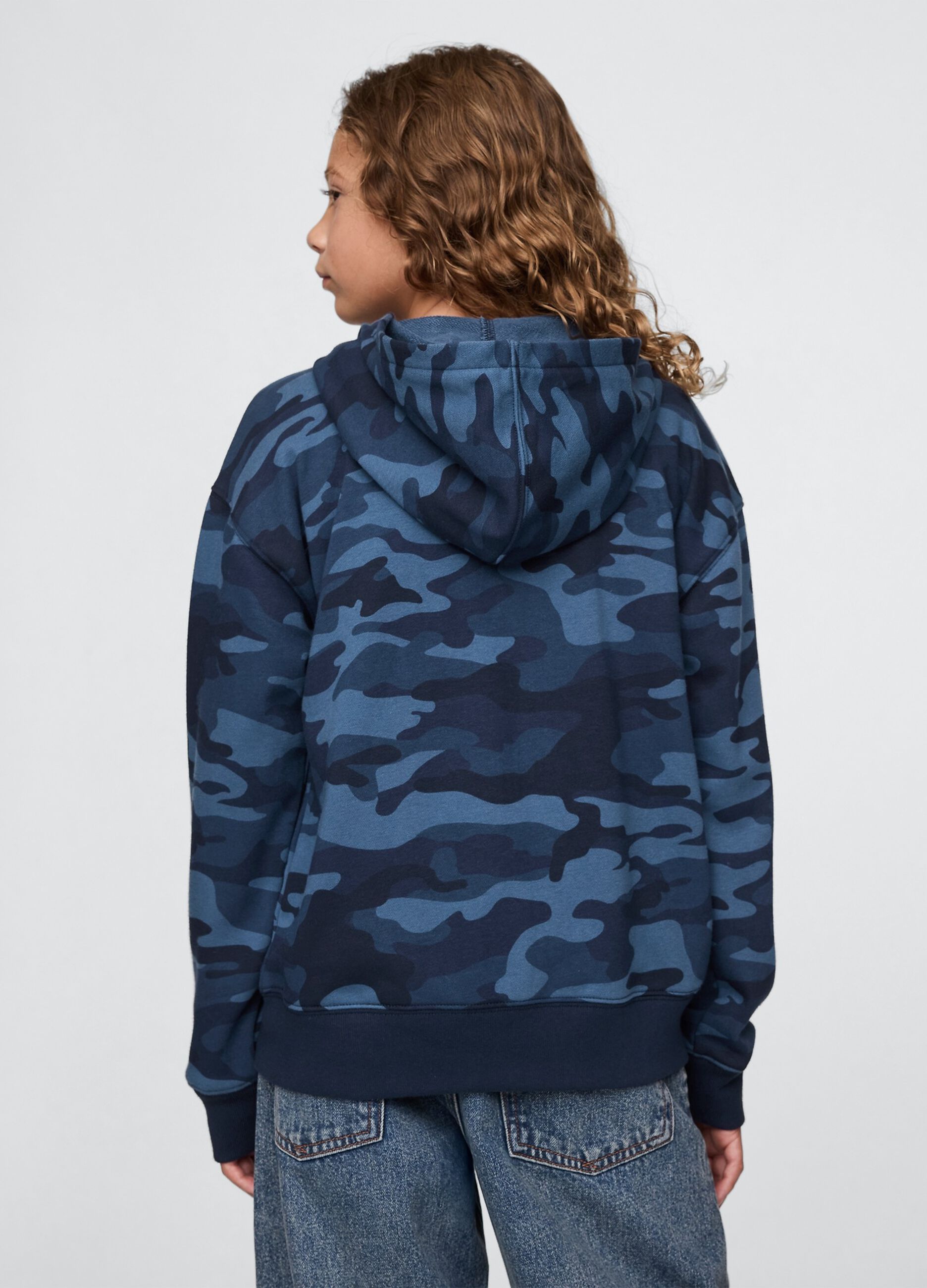 Cotton-blend full-zip hoodie