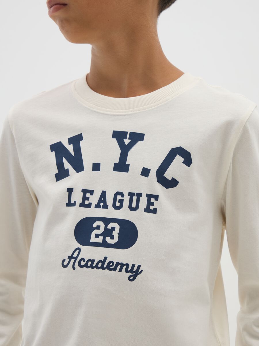T-shirt da ragazzo in puro cotone bianco regular fit_1