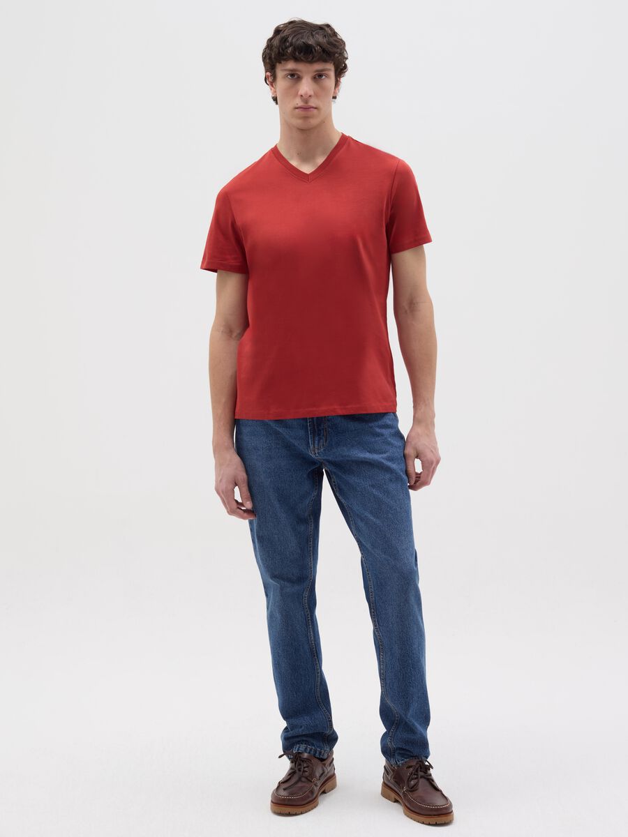 Organic cotton T-shirt with V neck_1