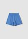 Girls&rsquo; light blue pure cotton shorts with elasticated waist_0