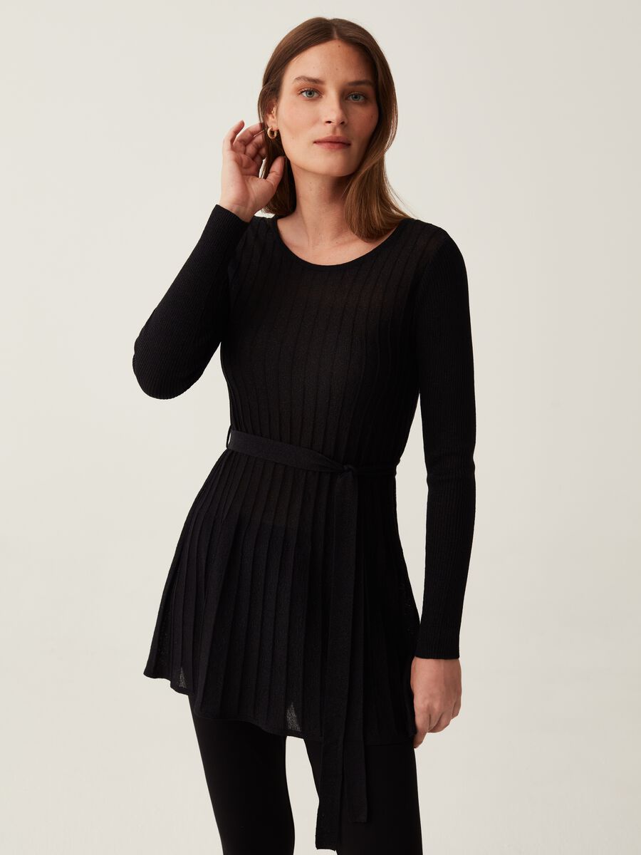 Maglia premaman in lurex con cintura_1