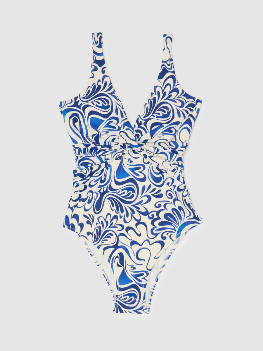 Women's one-piece swimsuit in multicolour stretch blend_4