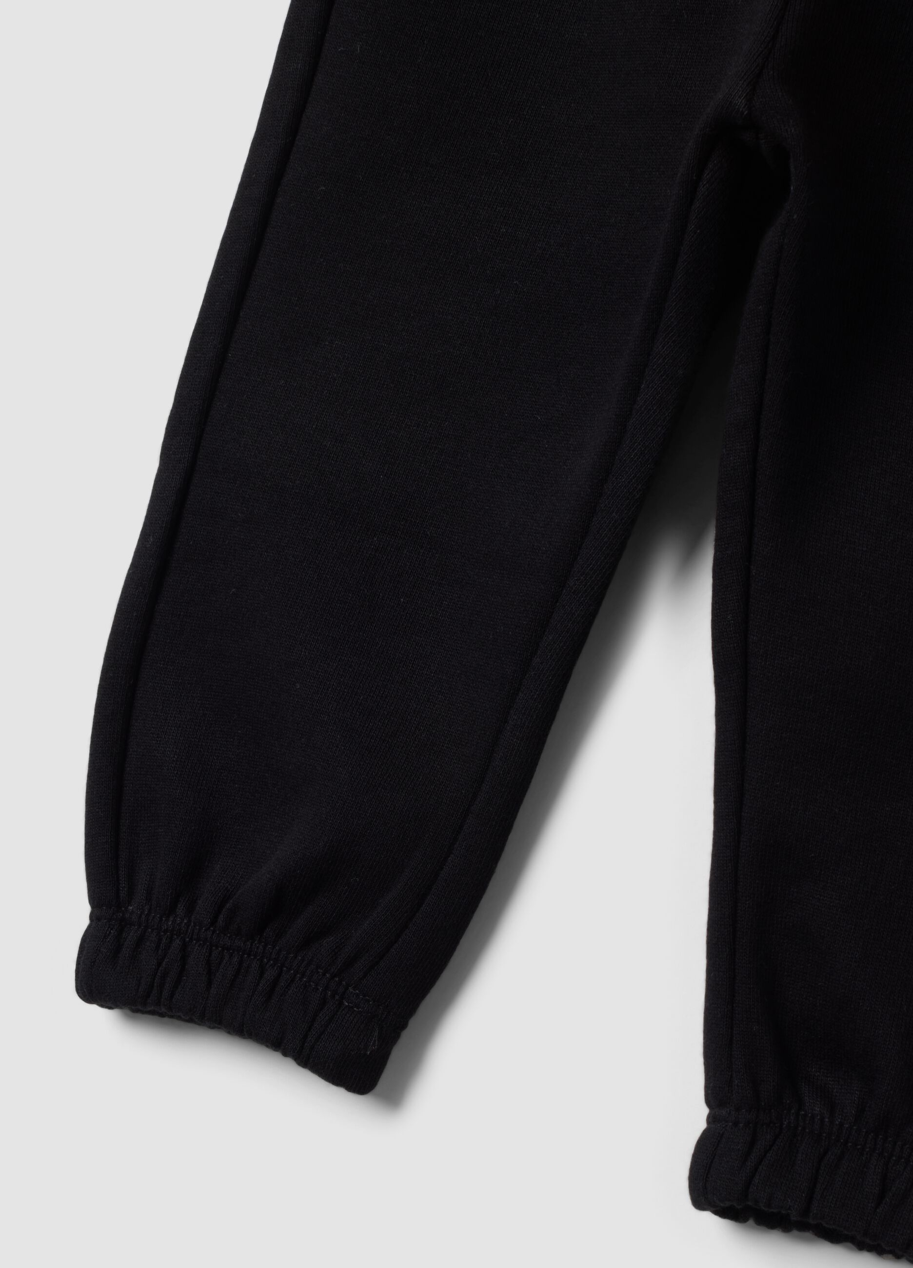 Pantaloni jogger neri in puro cotone per bimba