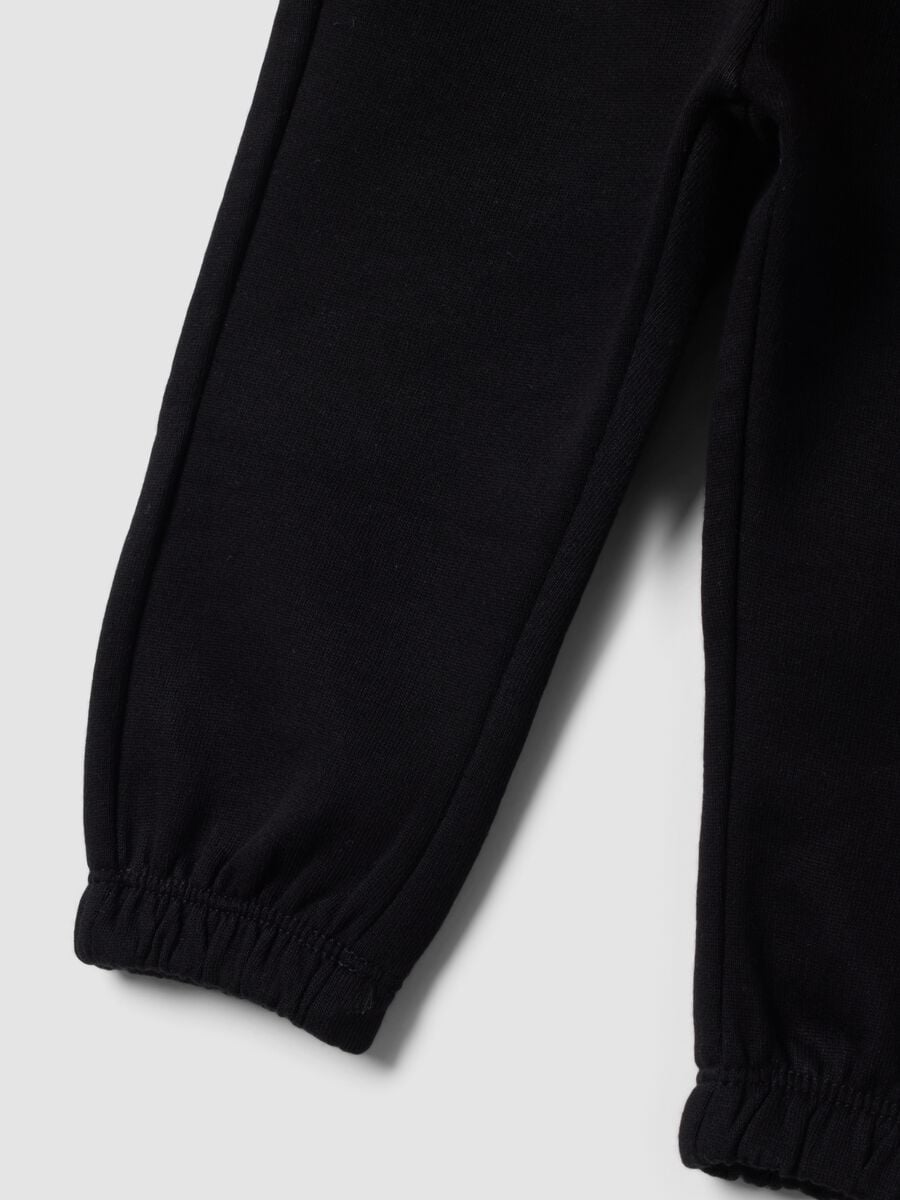 Pantaloni jogger neri in puro cotone per bimba_2
