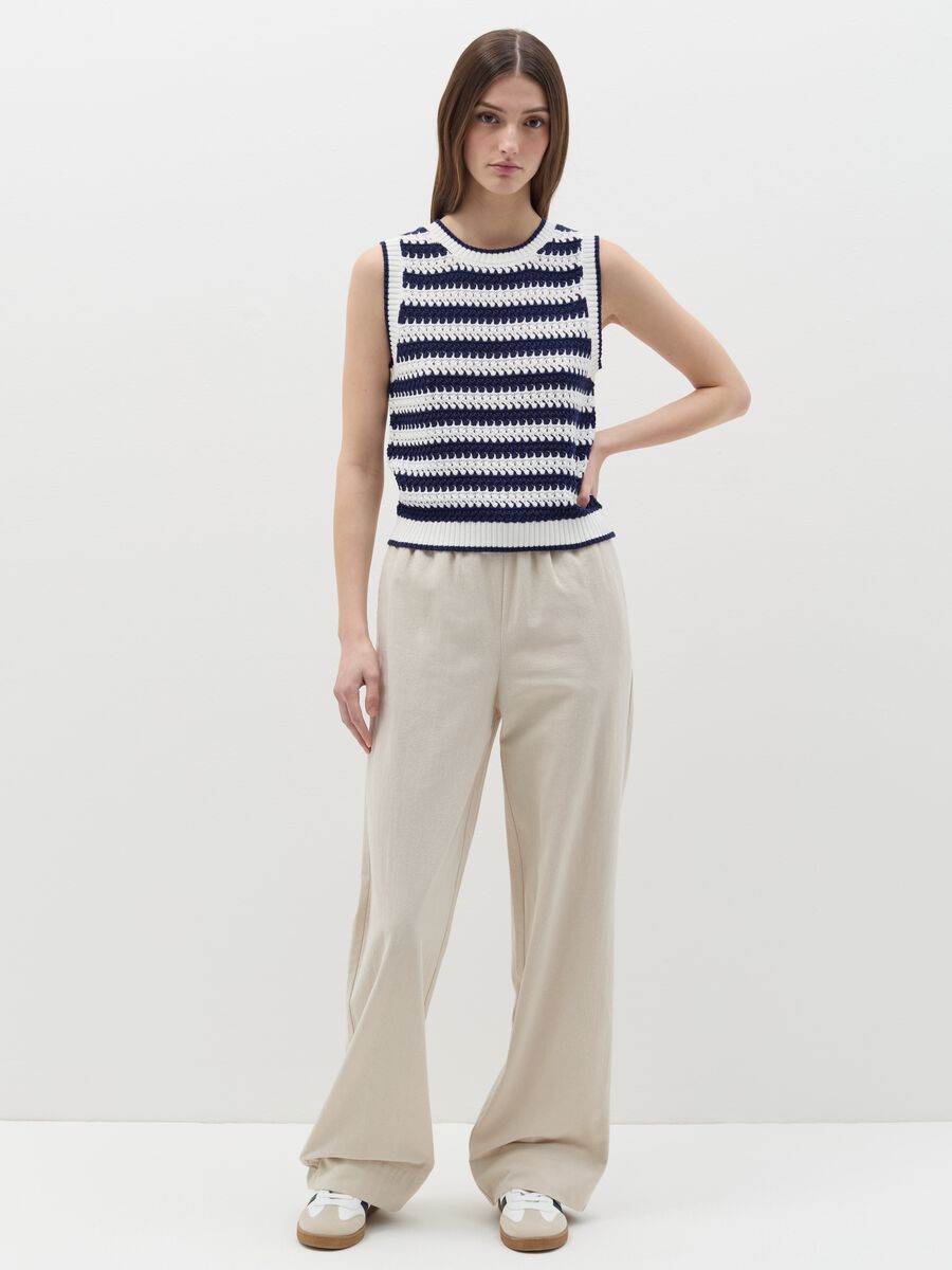 Striped crochet tank top_1