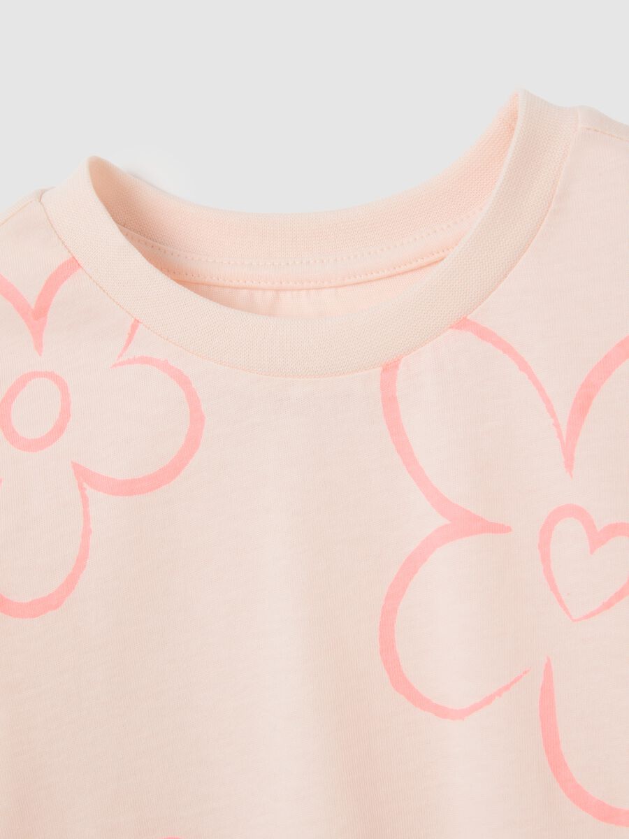 Girls' pink pure cotton regular fit t-shirt_3
