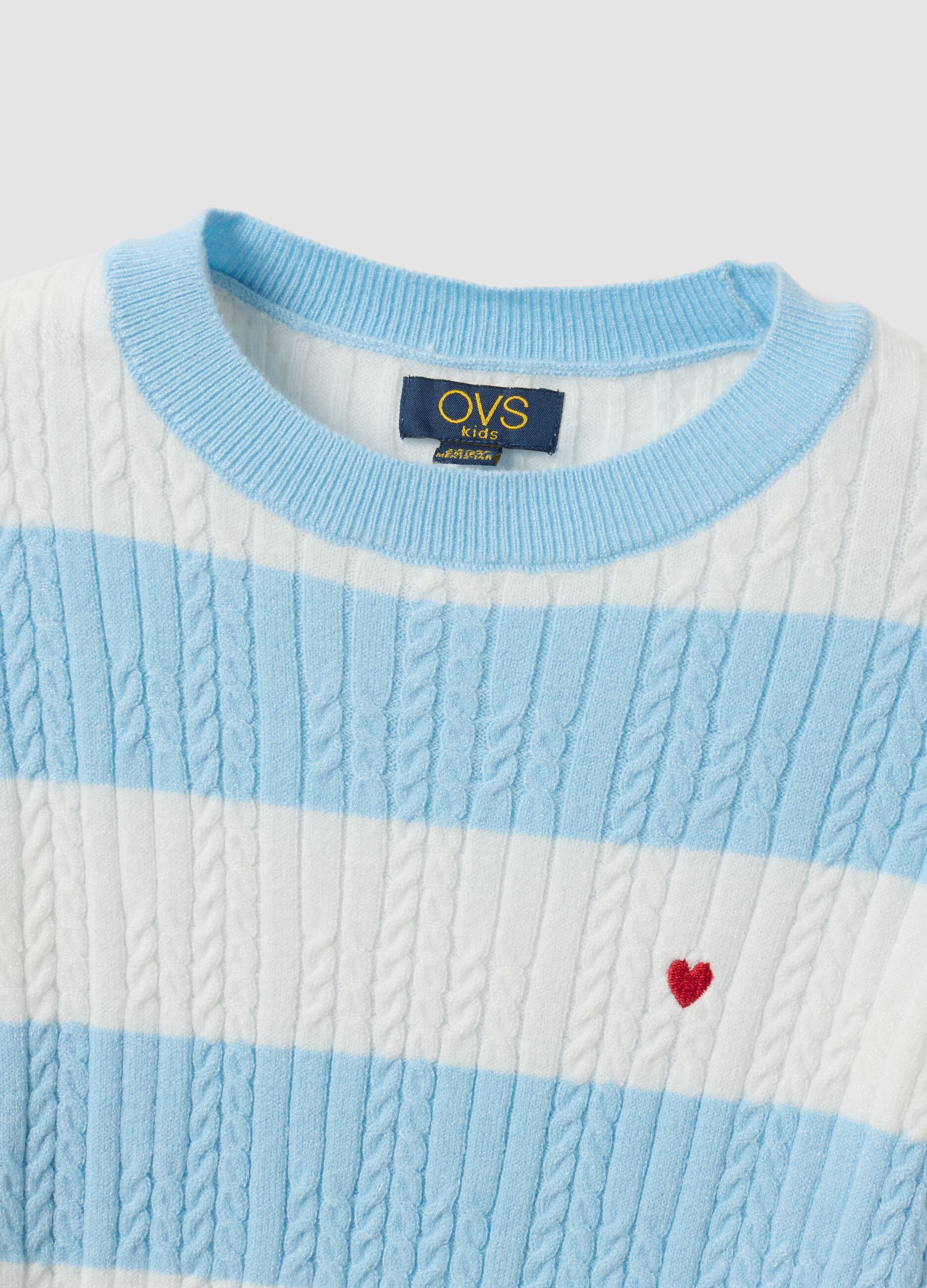 Multicolour striped viscose-blend boat-neck jumper for girls