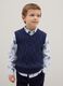 Regular Fit Blue Children's Vest with Knitted Design_0
