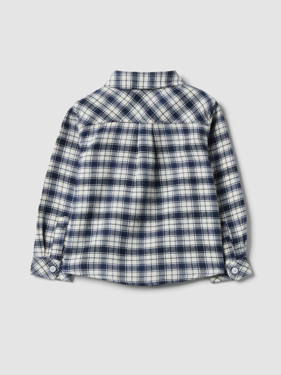 White checked shirt in pure cotton flannel_1