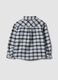 White checked shirt in pure cotton flannel_1