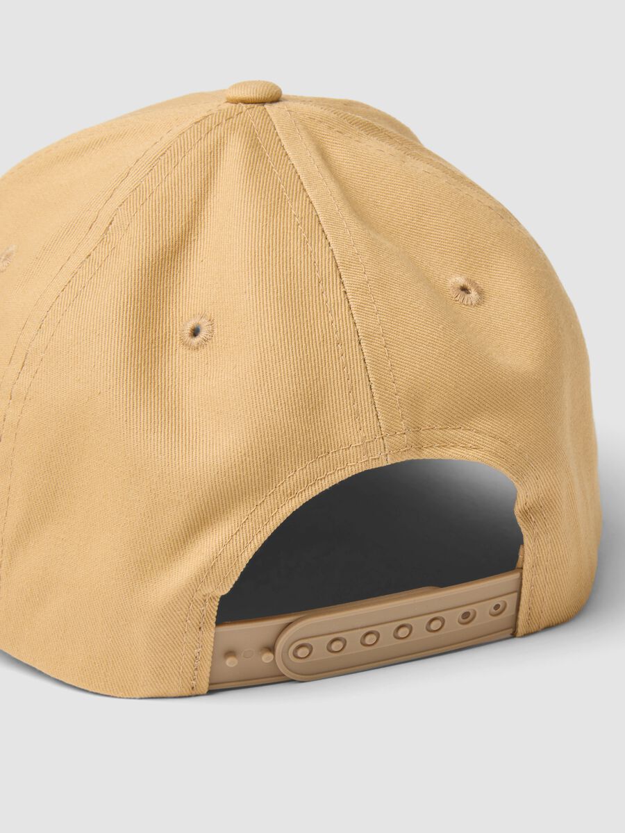 Cappello da baseball in puro cotone beige con scritta_2
