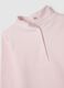 Pink stretch cotton blend girls' sweater with turtleneck_3