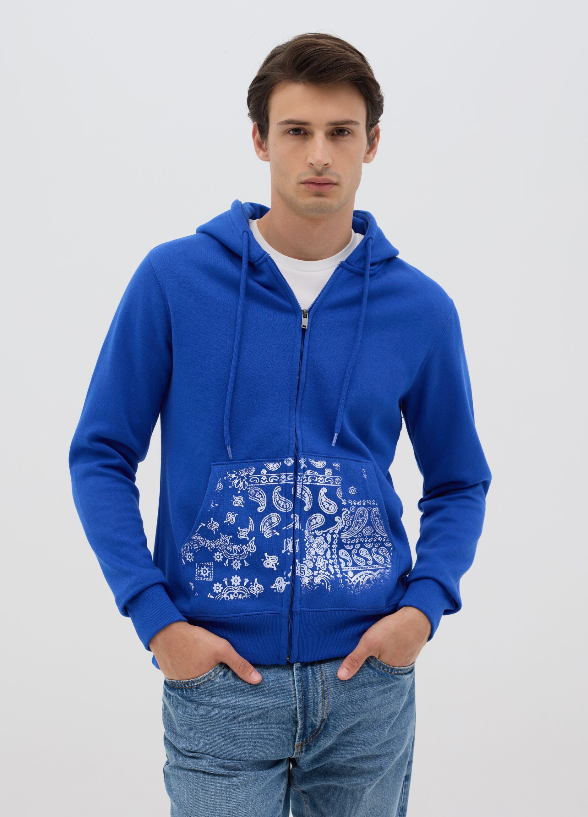 Full-zip plush hoodie