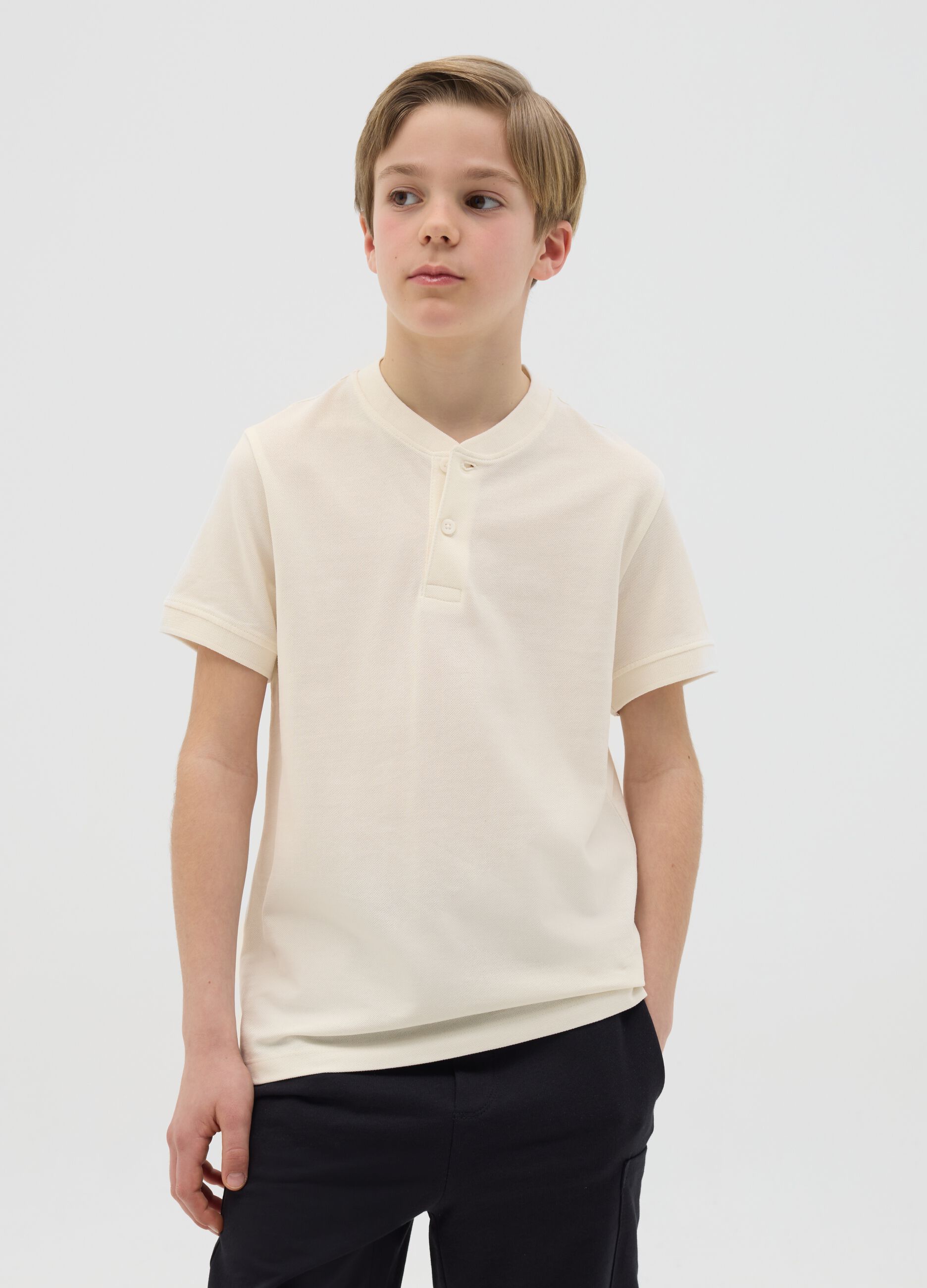 Short Sleeve Polo in Pure Cotton