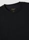 Regular fit black cotton blend crew neck T-shirt_5