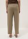 Pantaloni in misto viscosa e lino beige straight fit con coulisse_3