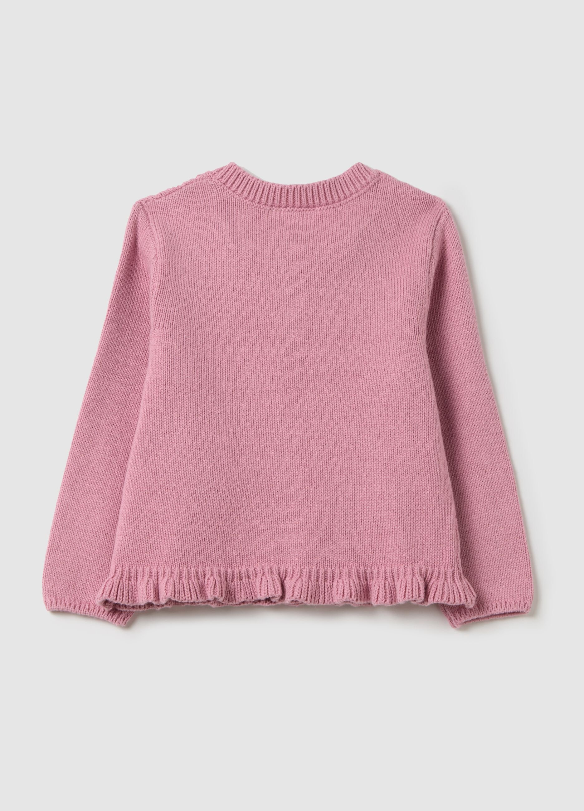 Girls' pink pure cotton cardigan