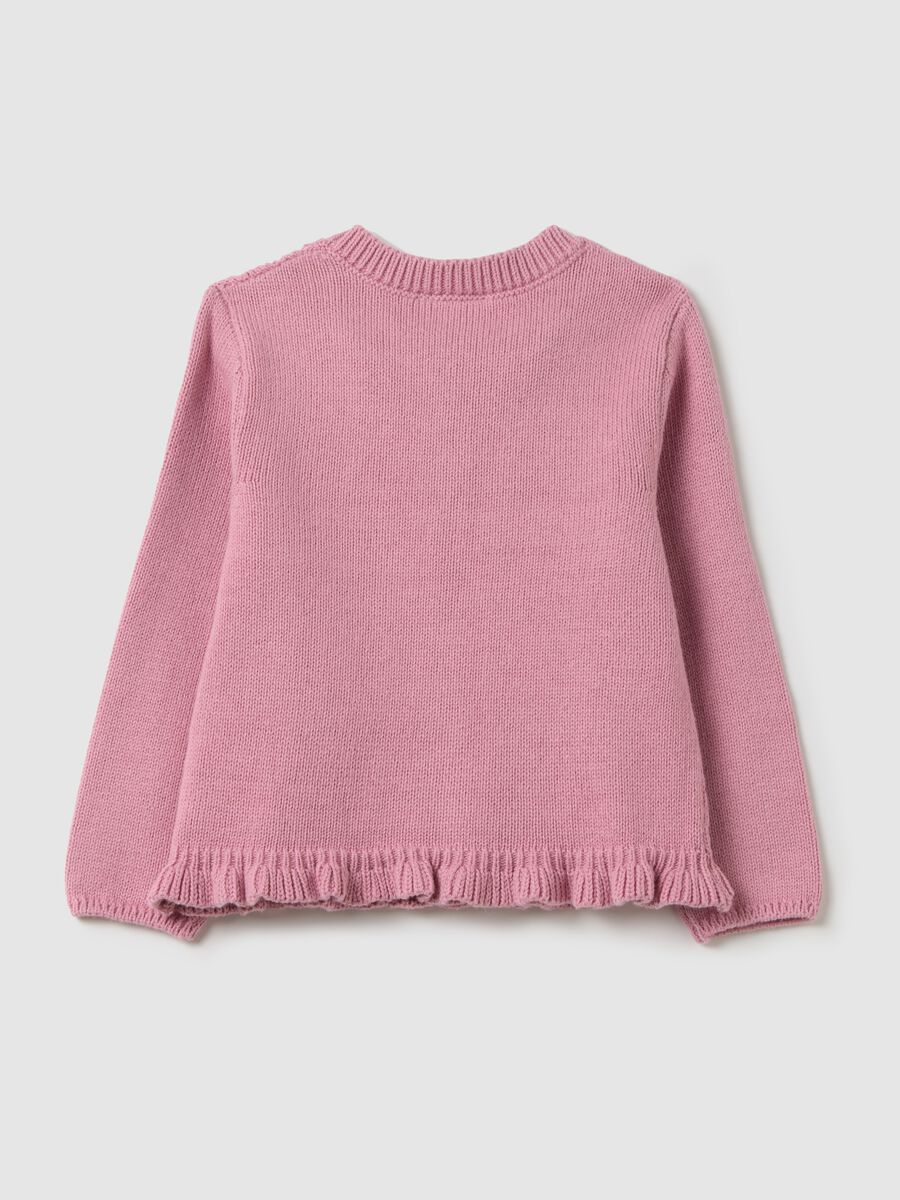 Girls' pink pure cotton cardigan_1