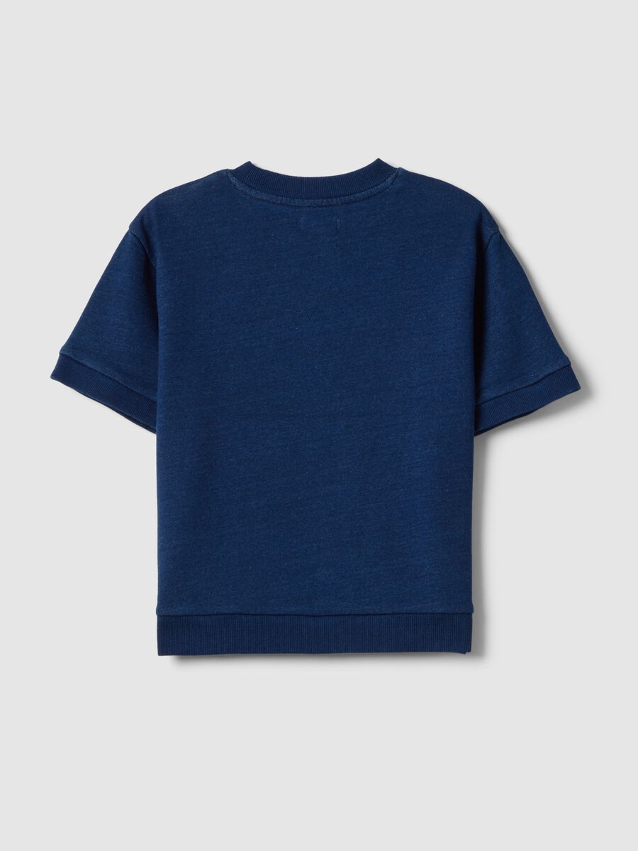 T-shirt in misto cotone blu da bambino oversize fit_1